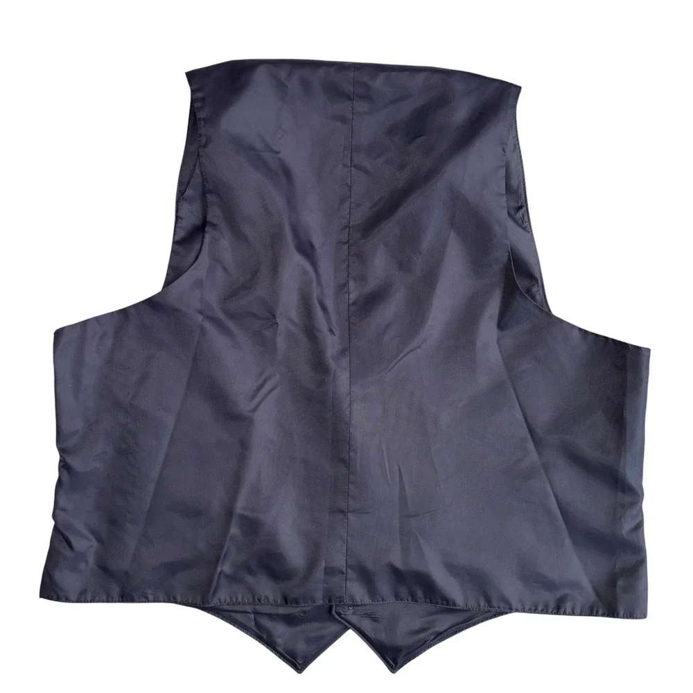 Unbranded Pinstripe Suit Vest Mens Formal Waistcoat Excellent Grey 2XL 50 Chest